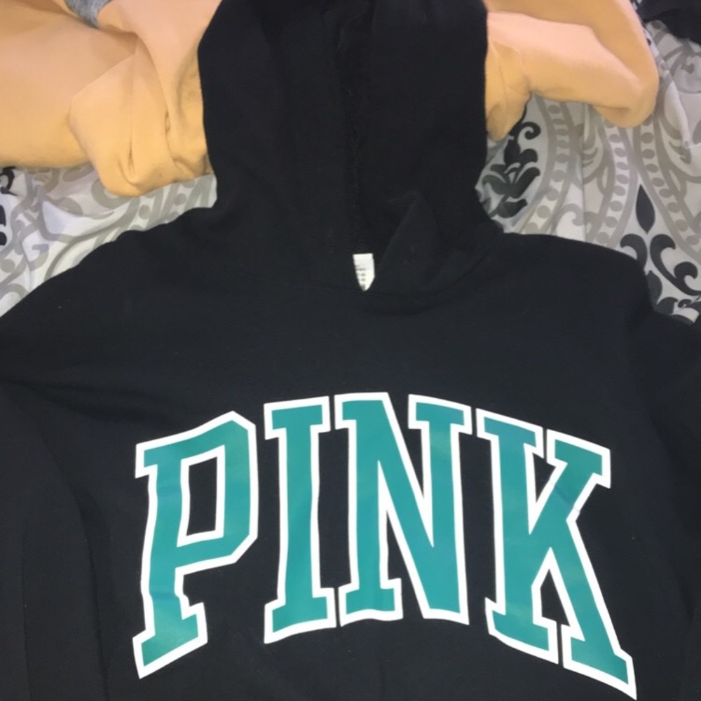 Black Pink crop top hoodie